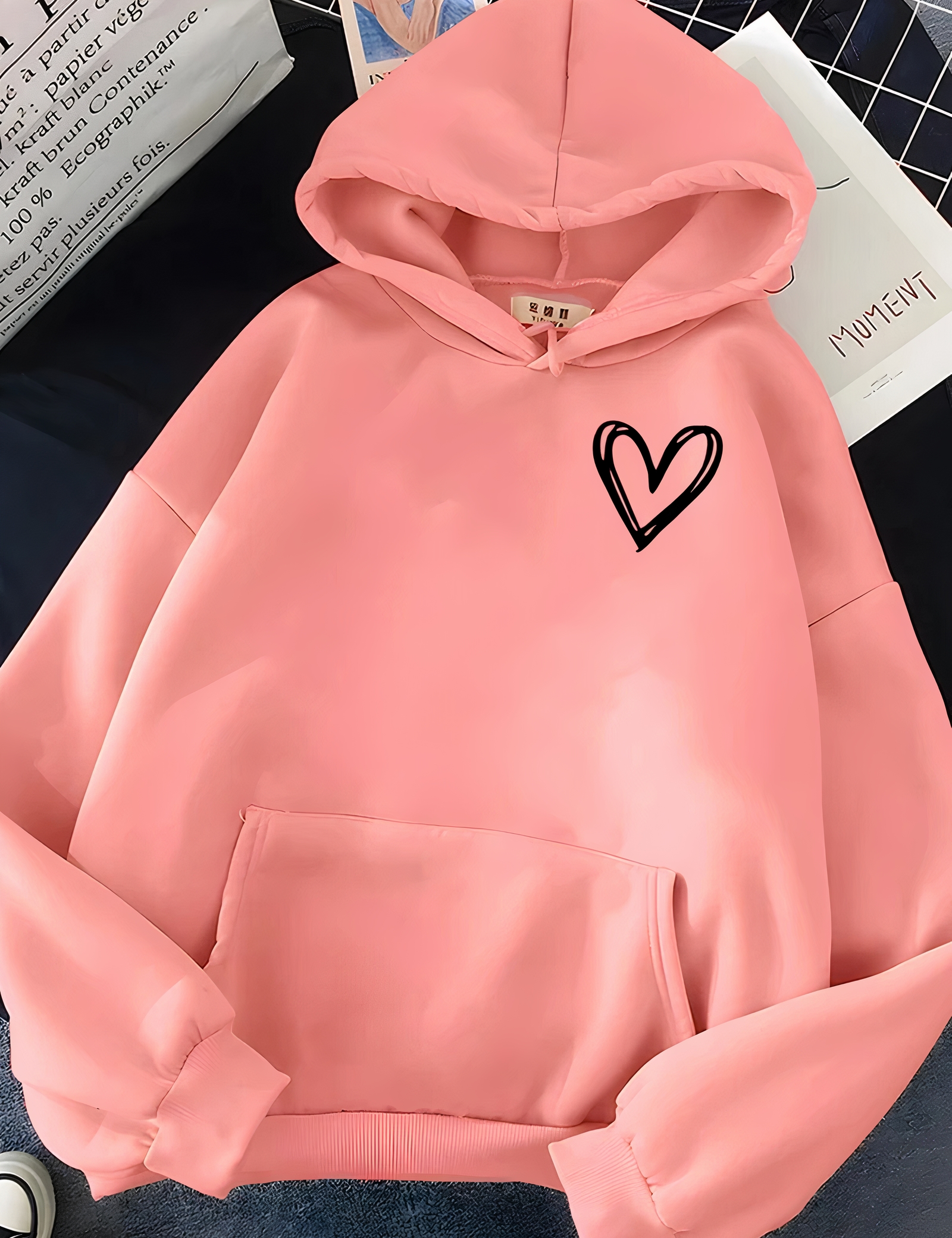 Dames casual hoodie met hart | Losse pasvorm 5