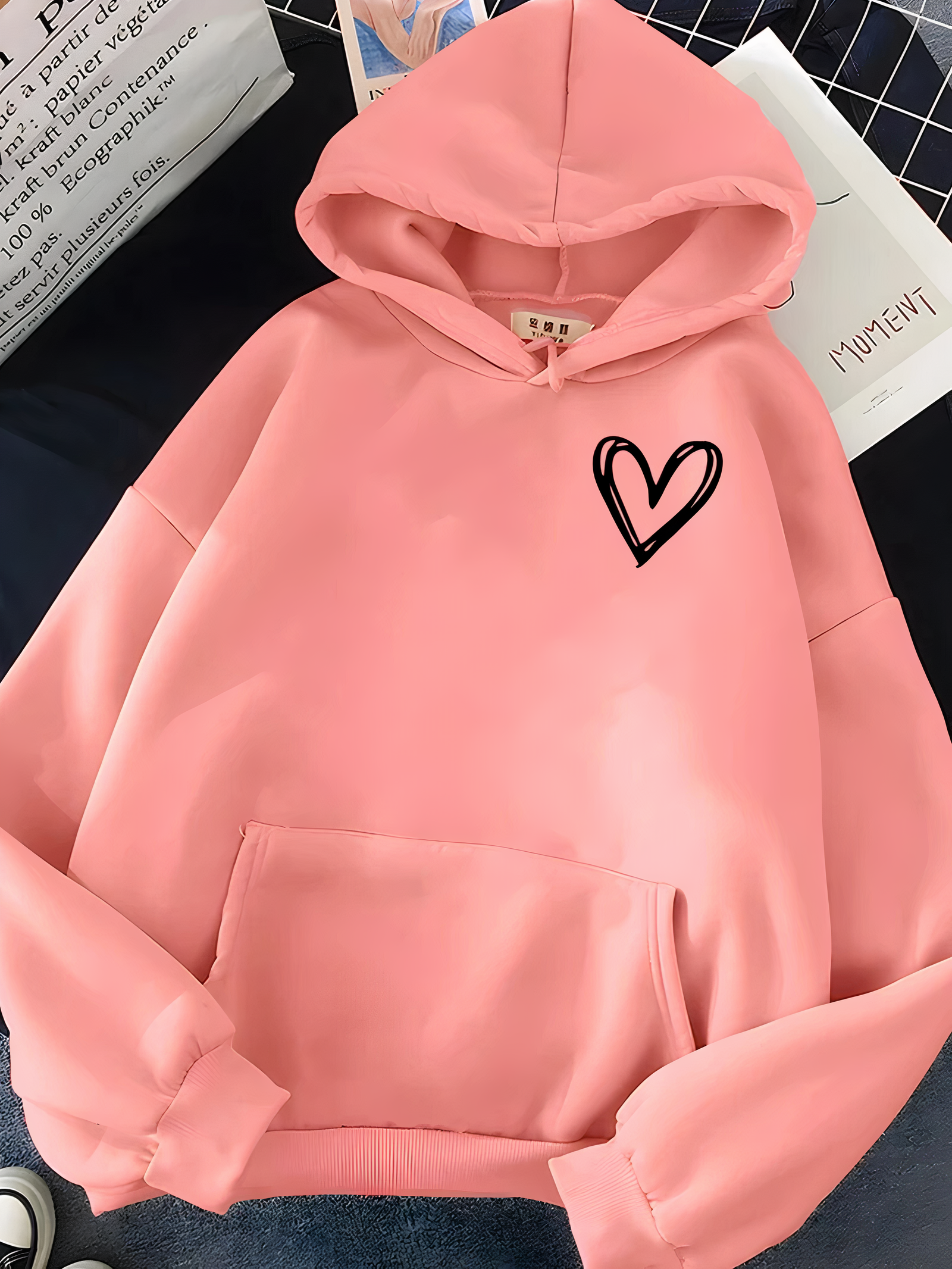 Dames casual hoodie met hart | Losse pasvorm 5