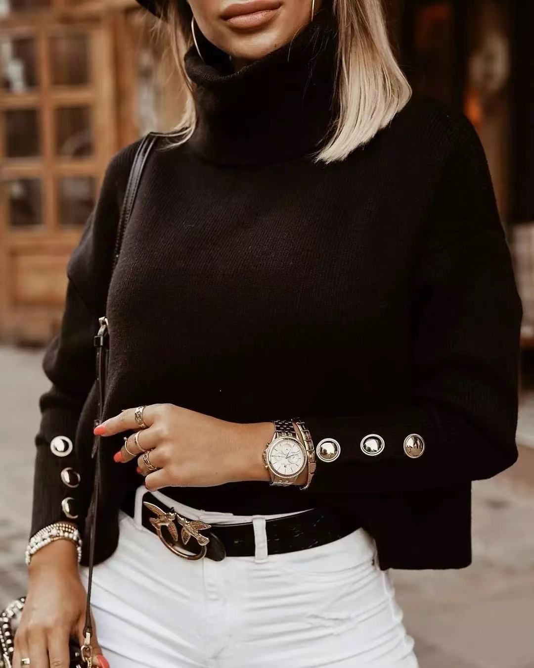 Dames coltrui met knoopjes aan de mouwen | Casual 3