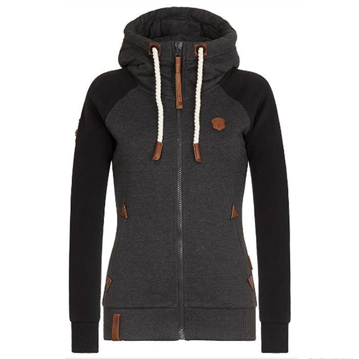 Dames gebreide hoodie met rits | Lange mouwen 0