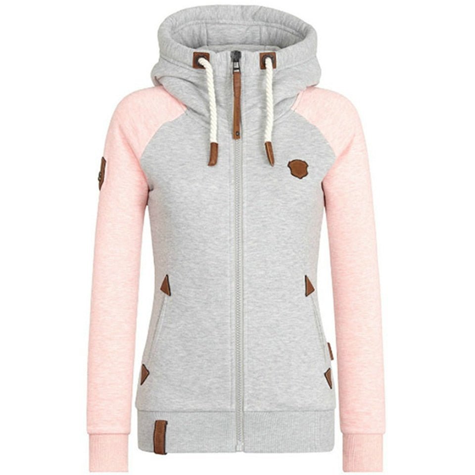 Dames gebreide hoodie met rits | Lange mouwen 4