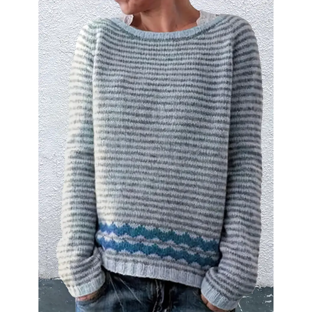 Dames gestreepte trui met lange mouwen | Winter 1