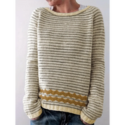 Dames gestreepte trui met lange mouwen | Winter 2