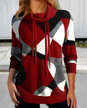 Dames hoodie met geometrische print | Lange mouwen 0
