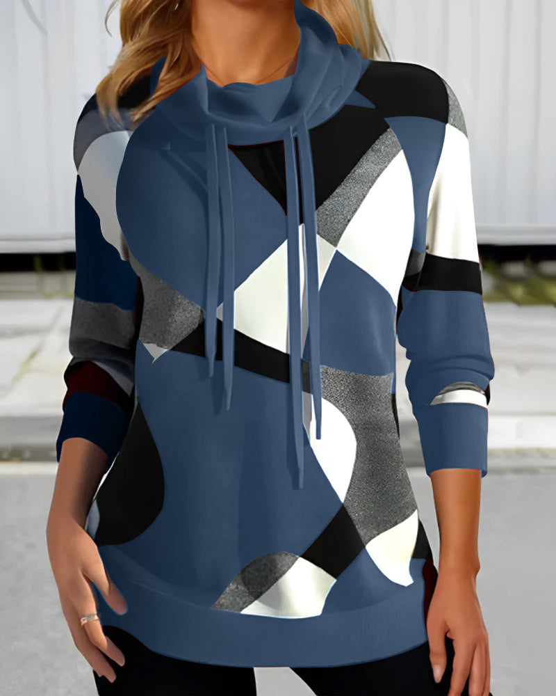 Dames hoodie met geometrische print | Lange mouwen 1