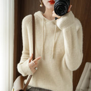 Dames hoodie met lange mouwen | Gebreid 0