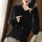 Dames hoodie met lange mouwen | Gebreid 1