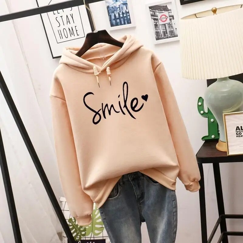 Dames hoodie met lange mouwen en print | Warm 0