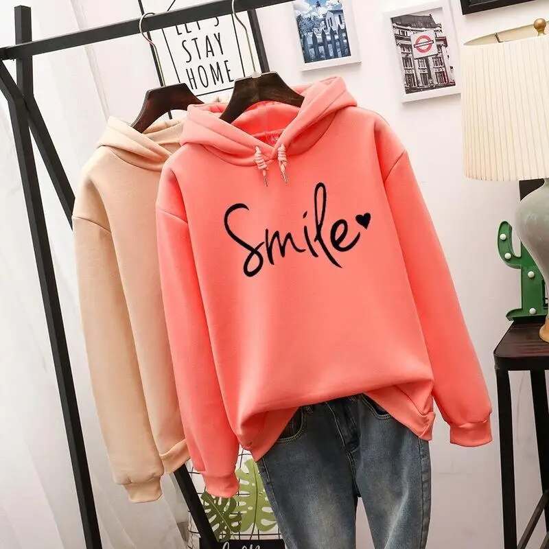 Dames hoodie met lange mouwen en print | Warm 2