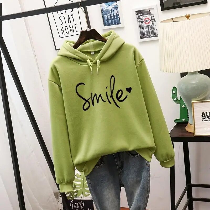 Dames hoodie met lange mouwen en print | Warm 4