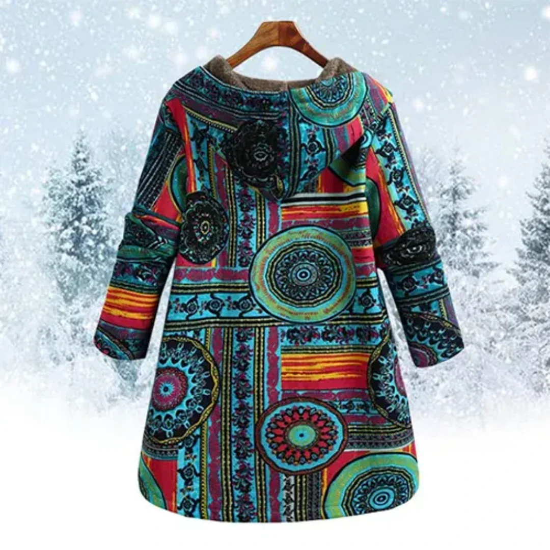 Dames klassieke bloemen capuchonjas | Winter 2