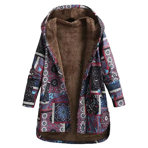 Dames klassieke bloemen capuchonjas | Winter 3