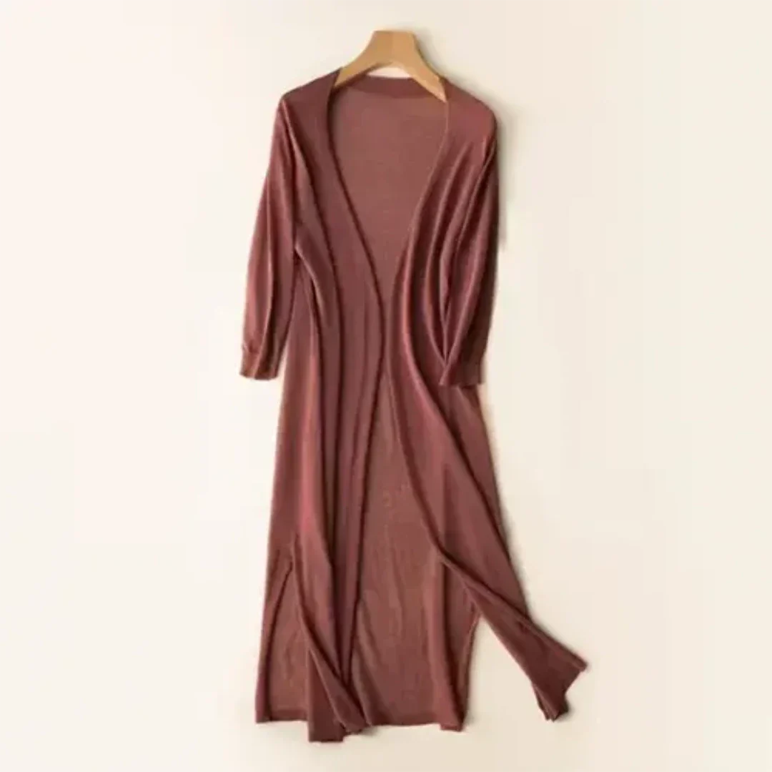 Dames lange, lichte en elegante cardigan | Lange mouwen 0