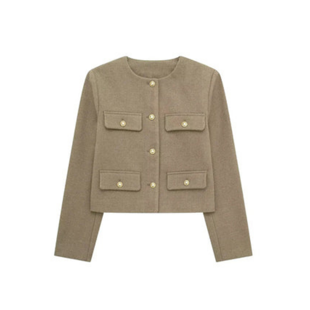 Dames lange mouwen jas vintage | Button down 0