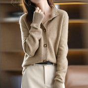 Dames vest met lange mouwen en knoopjes | Gebreid 0