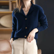 Dames vest met lange mouwen en knoopjes | Gebreid 2