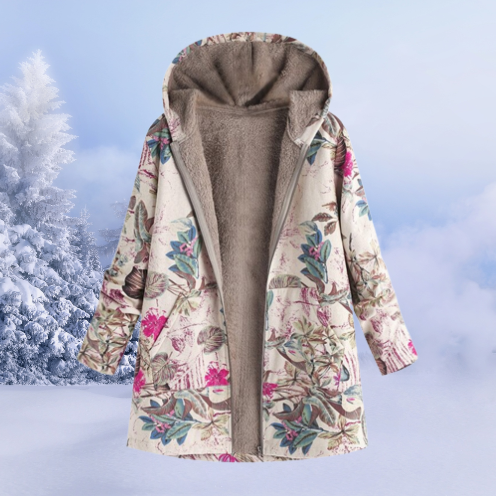 Dames winterjas met bloemenpatroon | Warm 1