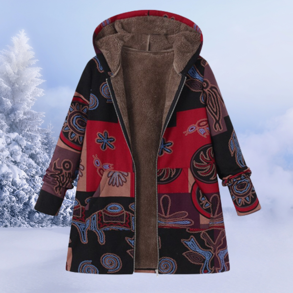 Dames winterjas met bloemenpatroon | Warm 2