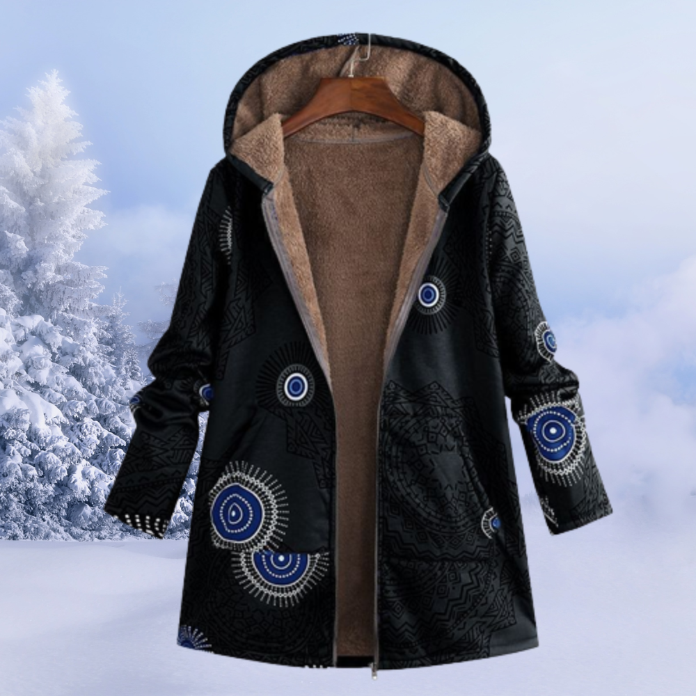 Dames winterjas met bloemenpatroon | Warm 3