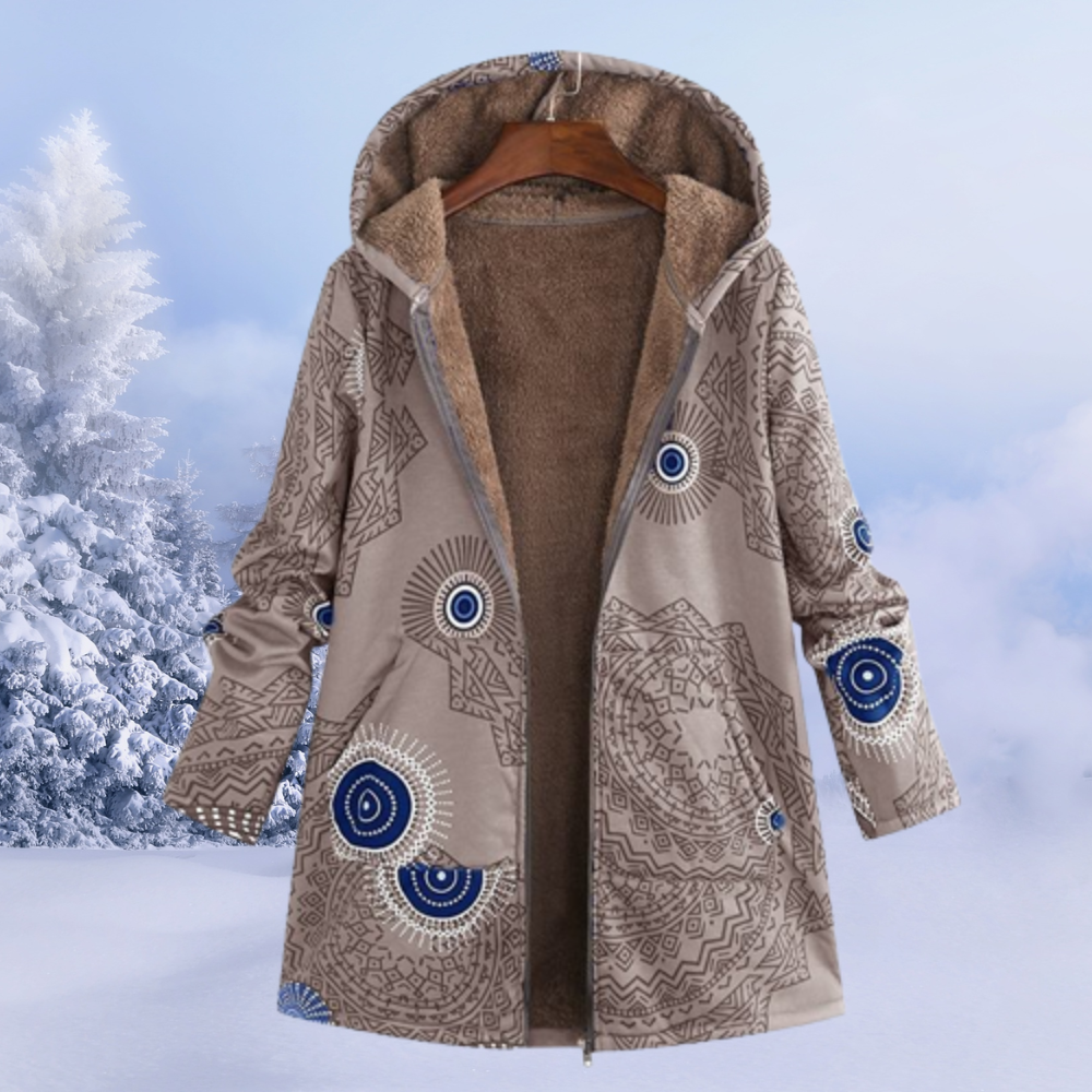 Dames winterjas met bloemenpatroon | Warm 4