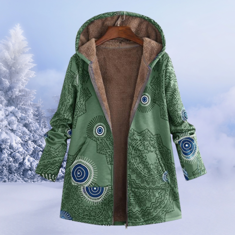 Dames winterjas met bloemenpatroon | Warm 5
