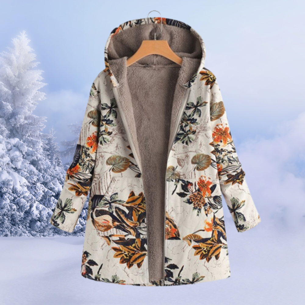 Dames winterjas met bloemenpatroon | Warm 6