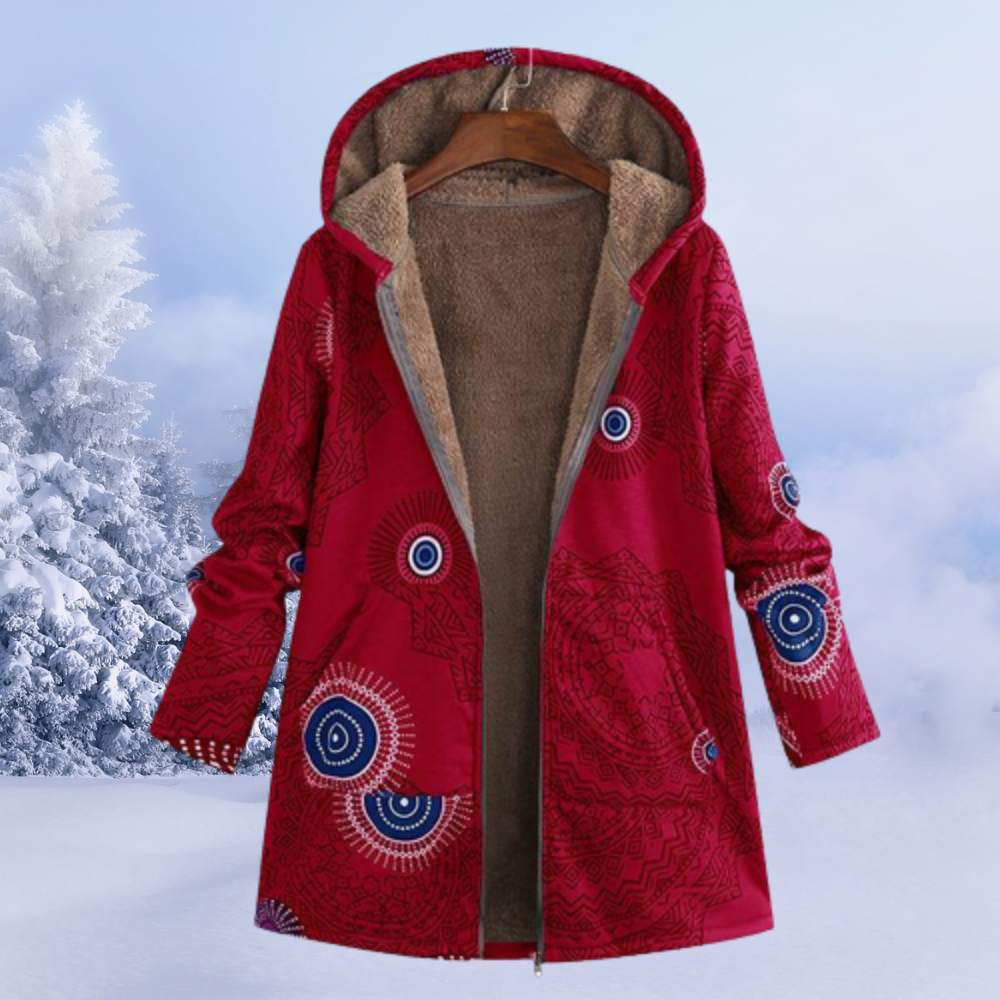 Dames winterjas met bloemenpatroon | Warm 7