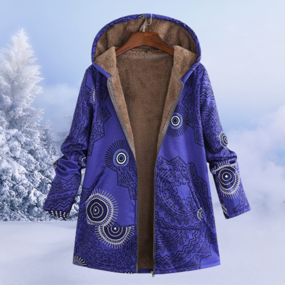 Dames winterjas met bloemenpatroon | Warm 8