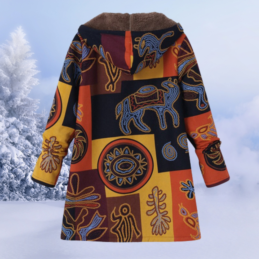 Dames winterjas met bloemenpatroon | Warm 9