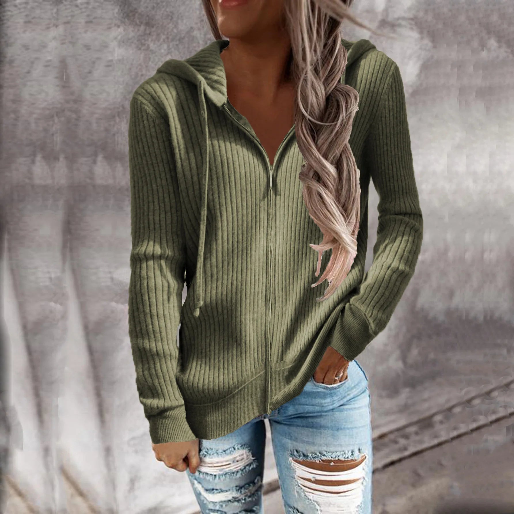 Dames wintertrui met rits | Capuchon 5