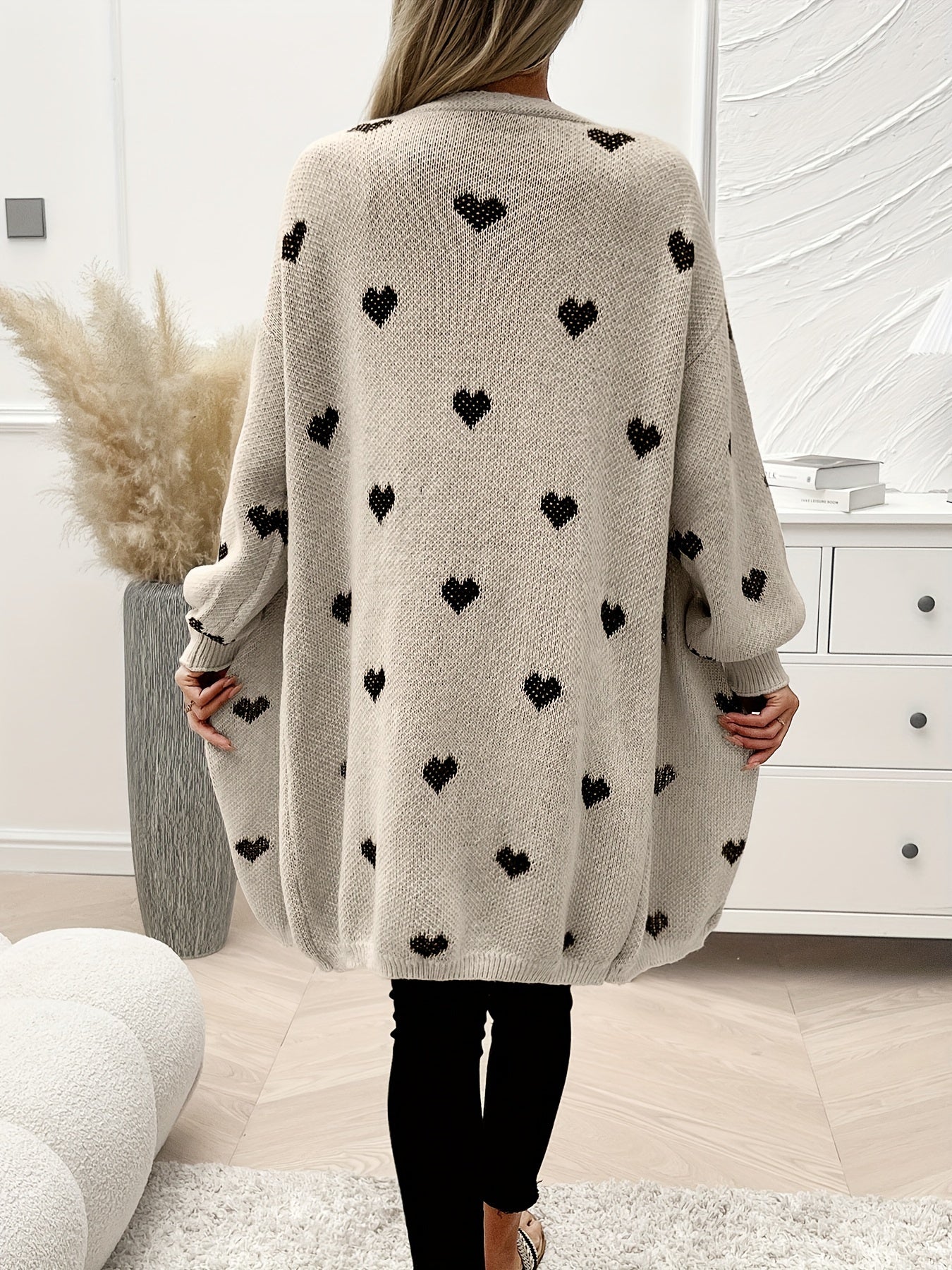 Damesvest met hartjespatroon | Lange mouwen 2