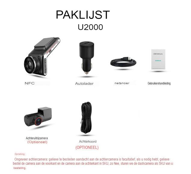 Dashcam 4K voor en achter | Nachtzicht en 24-uurs parkeermodus | DriveCam | F1.8-lens 2
