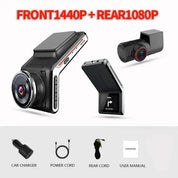 Dashcam 4K voor en achter | Nachtzicht en 24-uurs parkeermodus | DriveCam | F1.8-lens 4