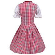 Dirndljurk Oktoberfest met ruitjesmotief en kanten lijfje 1