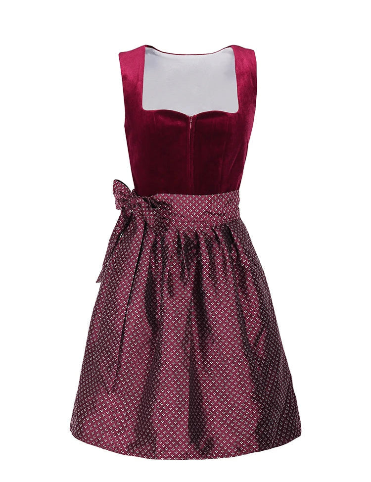 Dirndljurk Oktoberfest met schort en elegant lijfje voor dames 0