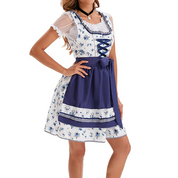 Dirndljurk met bloemenprint en schort voor Oktoberfest en klederdrachtfeest 1