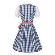 Dirndljurk met ruitjesmotief en schort voor dames in traditionele klederdracht 1