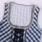 Dirndljurk met ruitjesmotief en schort voor dames in traditionele klederdracht 4