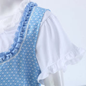 Dirndljurk met schort en lijfje vetersluiting voor dames traditionele klederdracht 4