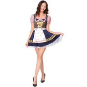 Dirndljurk met schort en vetersluiting voor Oktoberfest en klederdrachtfeest 3