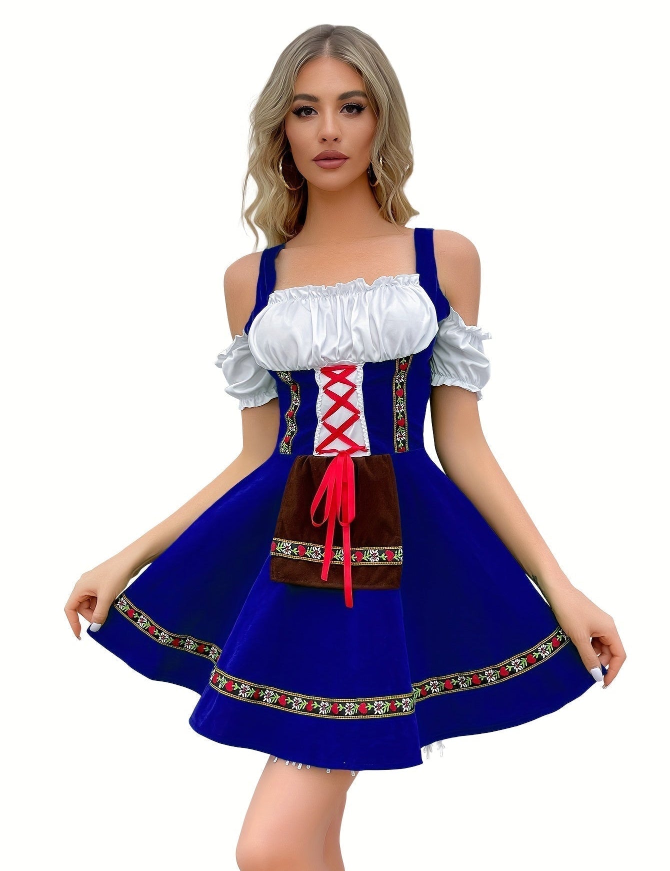 Dirndljurk met veter en geborduurd minischortje Oktoberfest 0