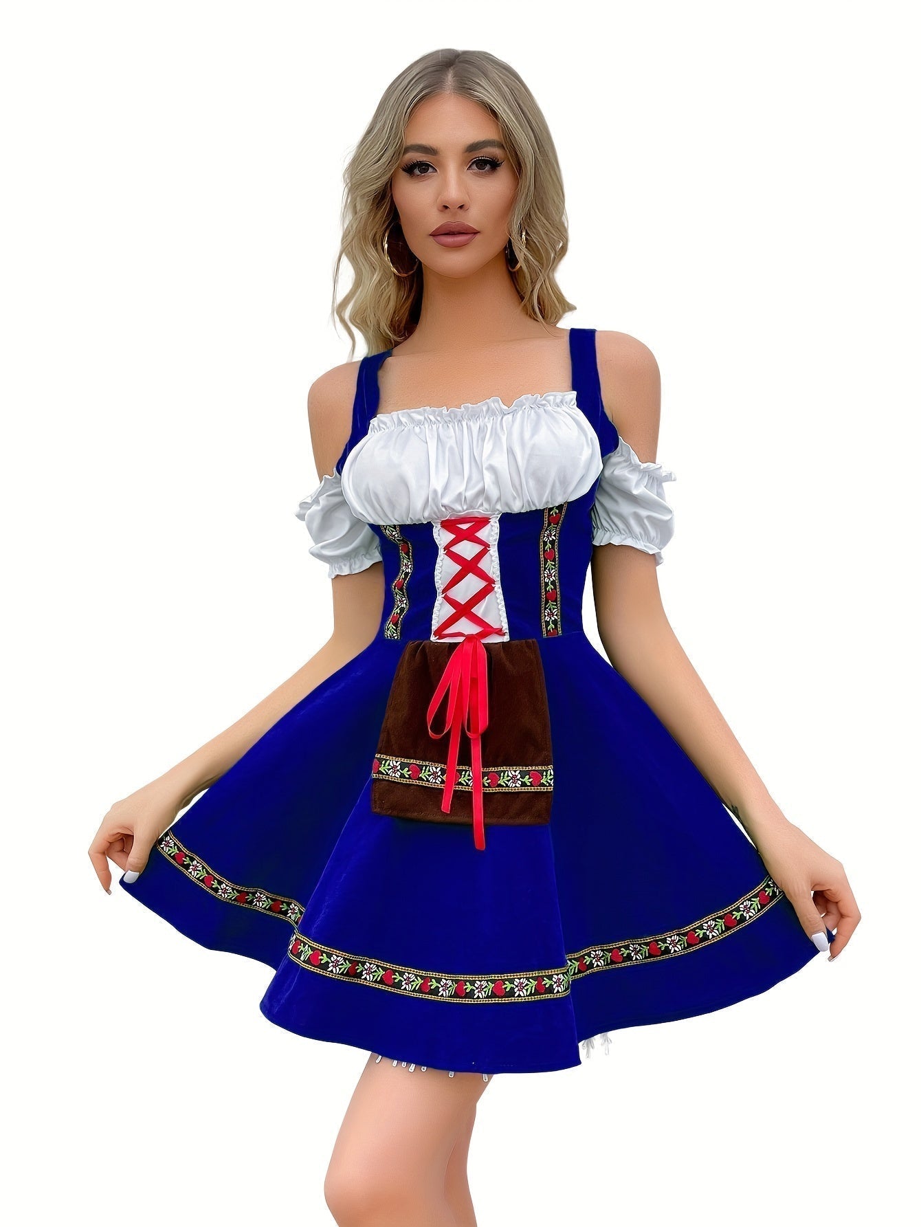 Dirndljurk met veter en geborduurd minischortje Oktoberfest 0