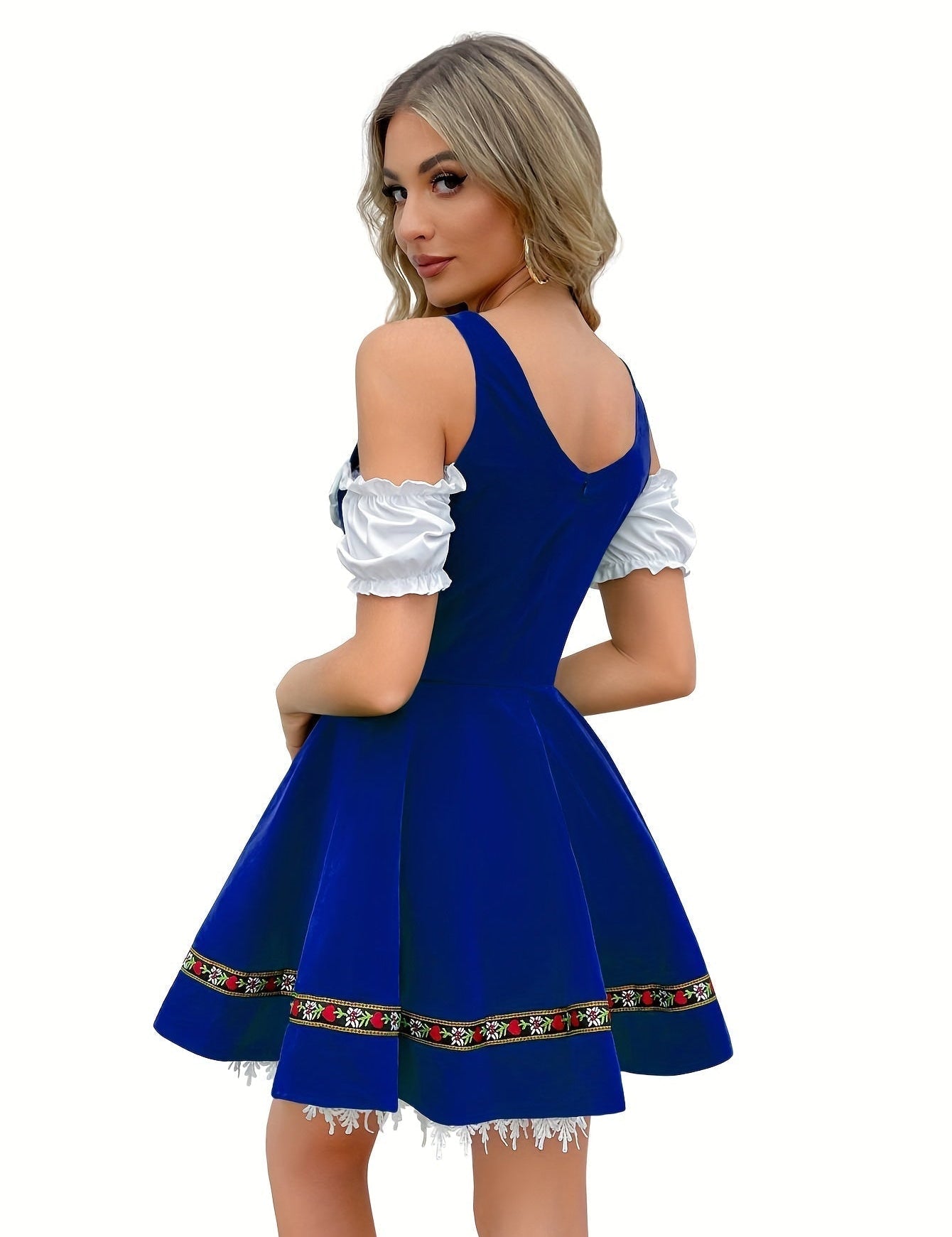 Dirndljurk met veter en geborduurd minischortje Oktoberfest 1