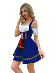 Dirndljurk met veter en geborduurd minischortje Oktoberfest 2