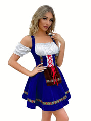 Dirndljurk met veter en geborduurd minischortje Oktoberfest 3