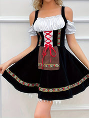 Dirndljurk met veter en geborduurd minischortje Oktoberfest 5