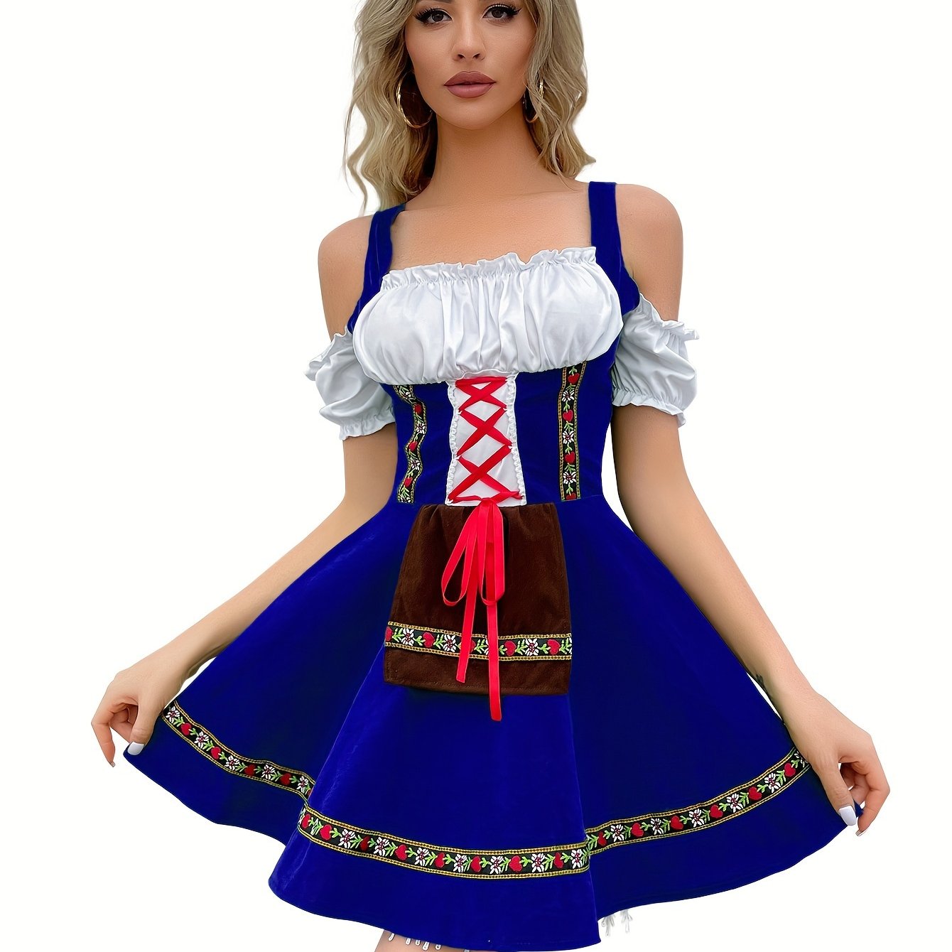 Dirndljurk met veter en geborduurd minischortje Oktoberfest 5