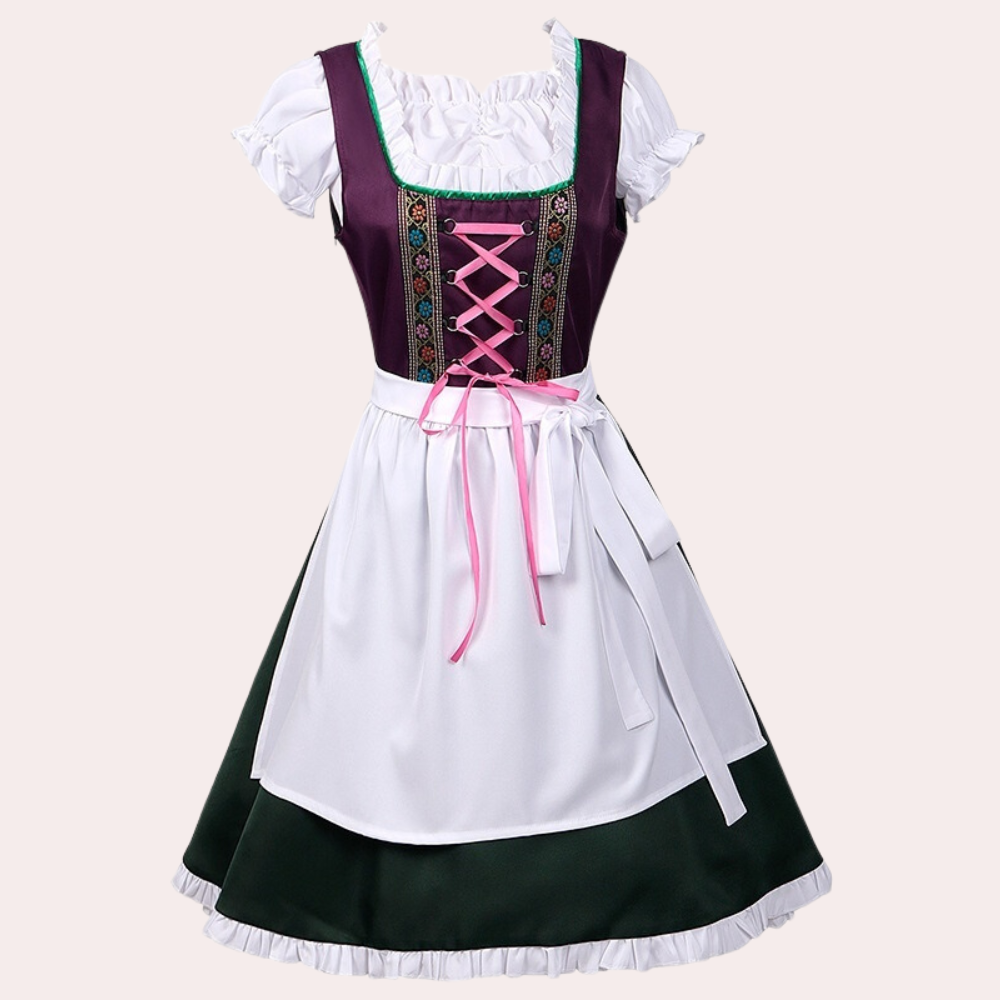 Dirndljurk met veterlijfje en wit schort Oktoberfest 0