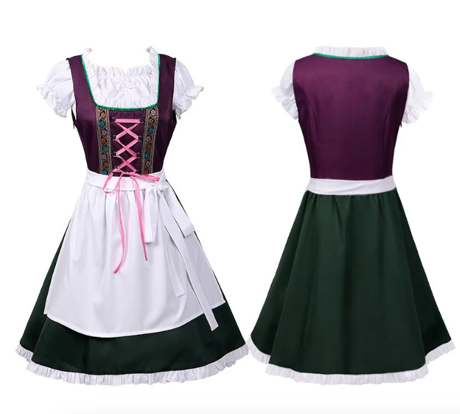 Dirndljurk met veterlijfje en wit schort Oktoberfest 1