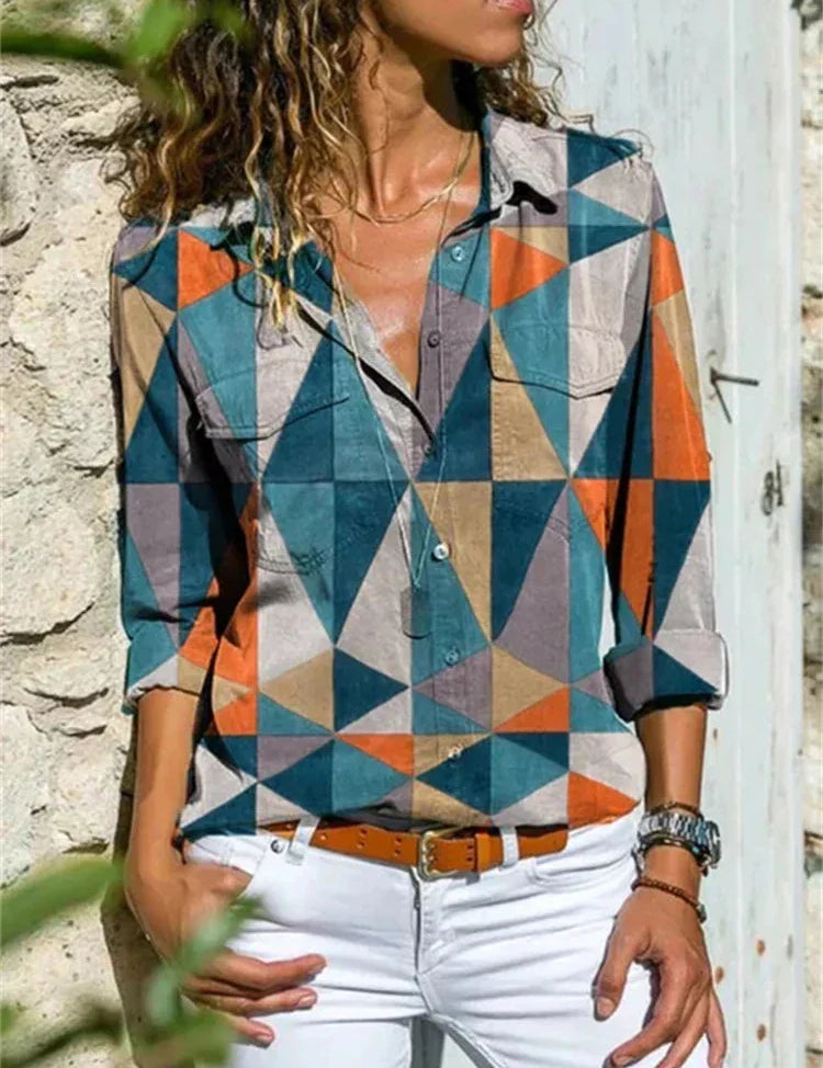 Brenda | Geometrische Print Zomerblouse voor Dames